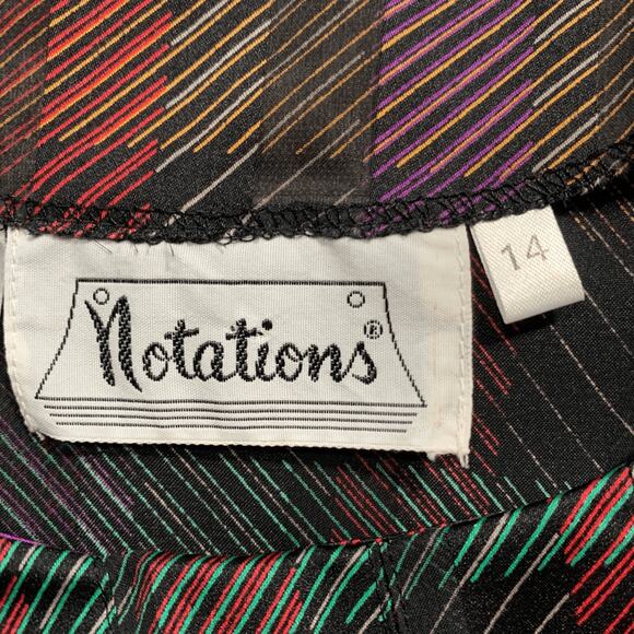 Vintage Notations Burgundy Plaid Blouse Satin Button Shoulder Long Sleeve Large - Picture 8 of 11